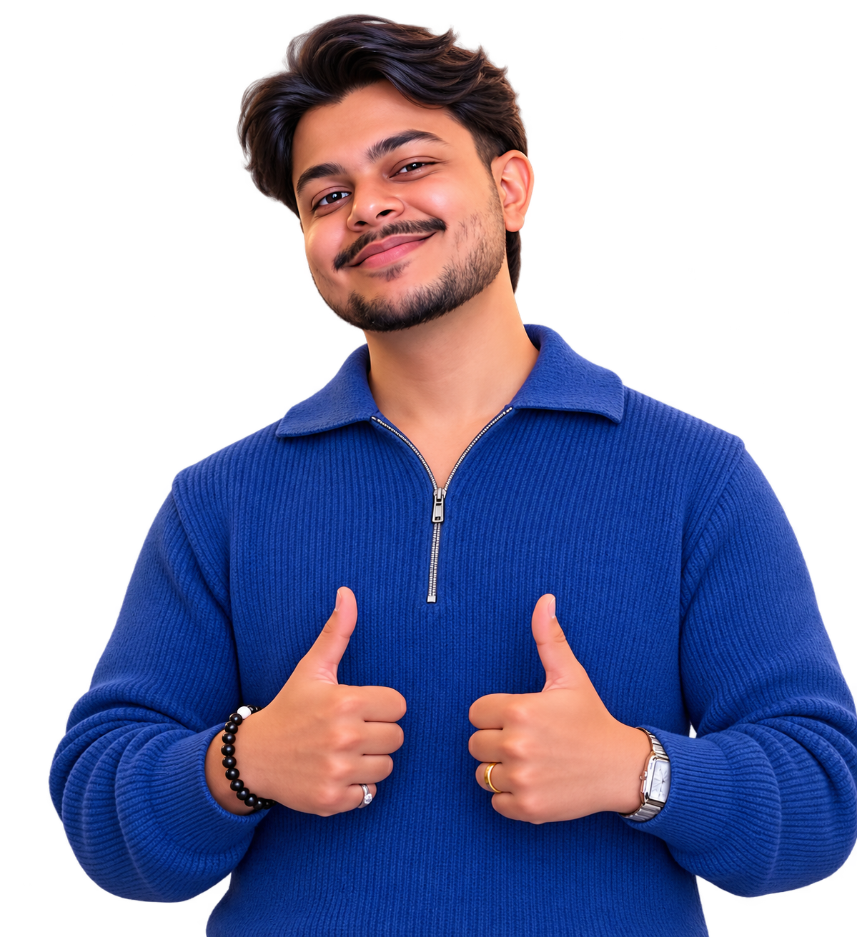 Manav Jain giving a thumbs up